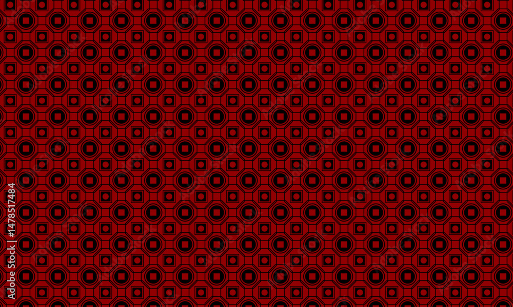Aufkleber traditional pattern background with circle, square geometric shape | creative pattern with geometric