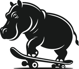 Animal vector silhouette of a hippo