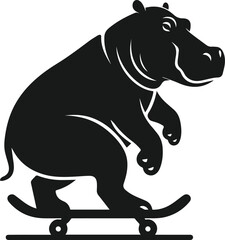 Animal vector silhouette of a hippo