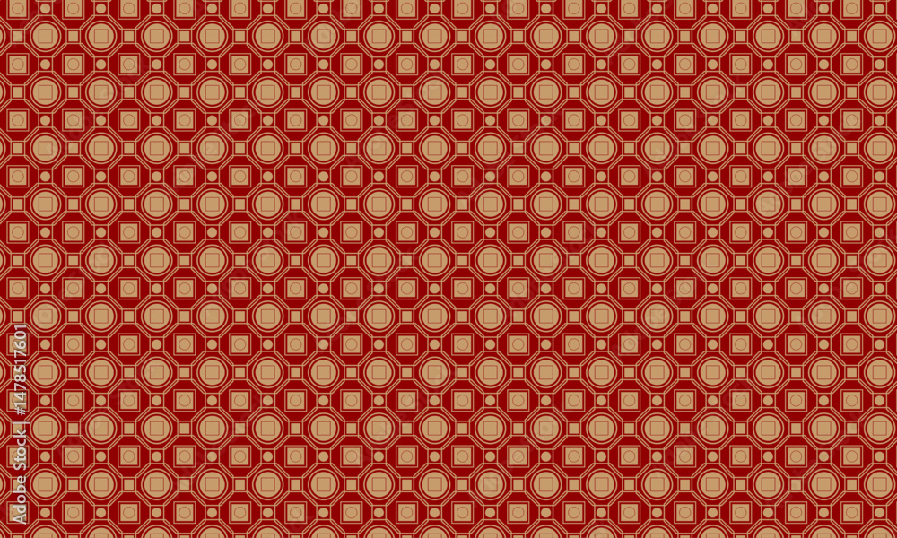 Aufkleber traditional pattern background with circle, square geometric shape | creative pattern with geometric