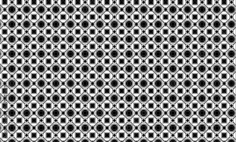 Aufkleber traditional pattern background with circle, square geometric shape | creative pattern with geometric