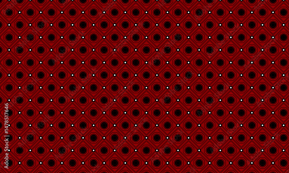 Aufkleber traditional pattern background with circle, square geometric shape | creative pattern with geometric