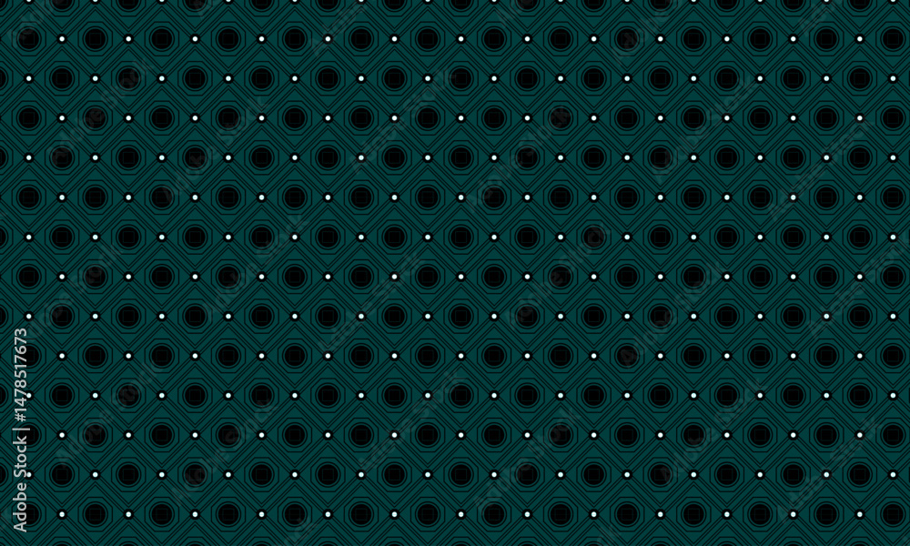 Aufkleber traditional pattern background with circle, square geometric shape | creative pattern with geometric