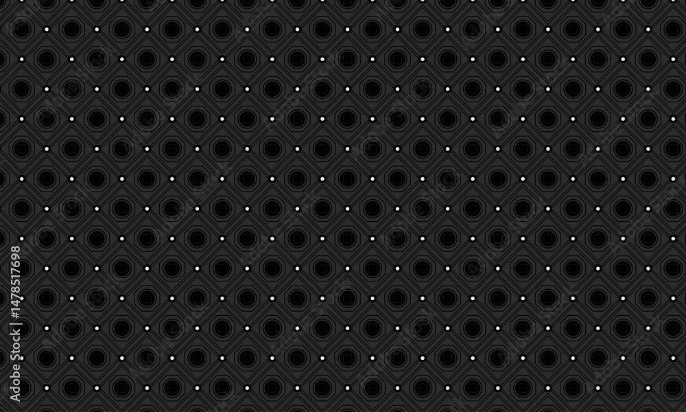 Aufkleber traditional pattern background with circle, square geometric shape | creative pattern with geometric