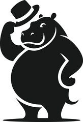 Animal vector silhouette of a hippo