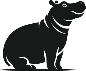 Animal vector silhouette of a hippo