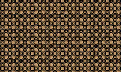 Fototapeta premium Traditional pattern background with circle, square geometric shape | Creative pattern with geometric line for texture, textile, fabric, garments, decoration, art, packaging with desert sand color