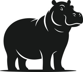 Animal vector silhouette of a hippo