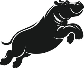 Animal vector silhouette of a hippo
