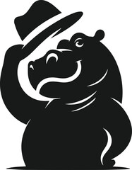 Animal vector silhouette of a hippo