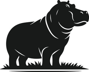 Animal vector silhouette of a hippo