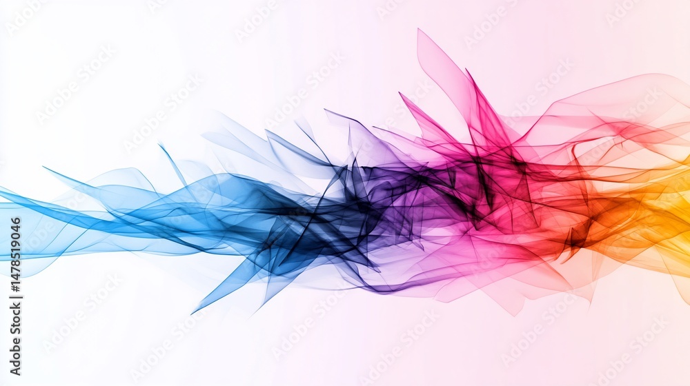 Poster colorful flowing abstract design with gradient colors and light effect