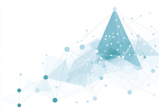 Abstract geometric shapes and dots create modern background with sense of depth and connectivity, ideal for technology or data themes