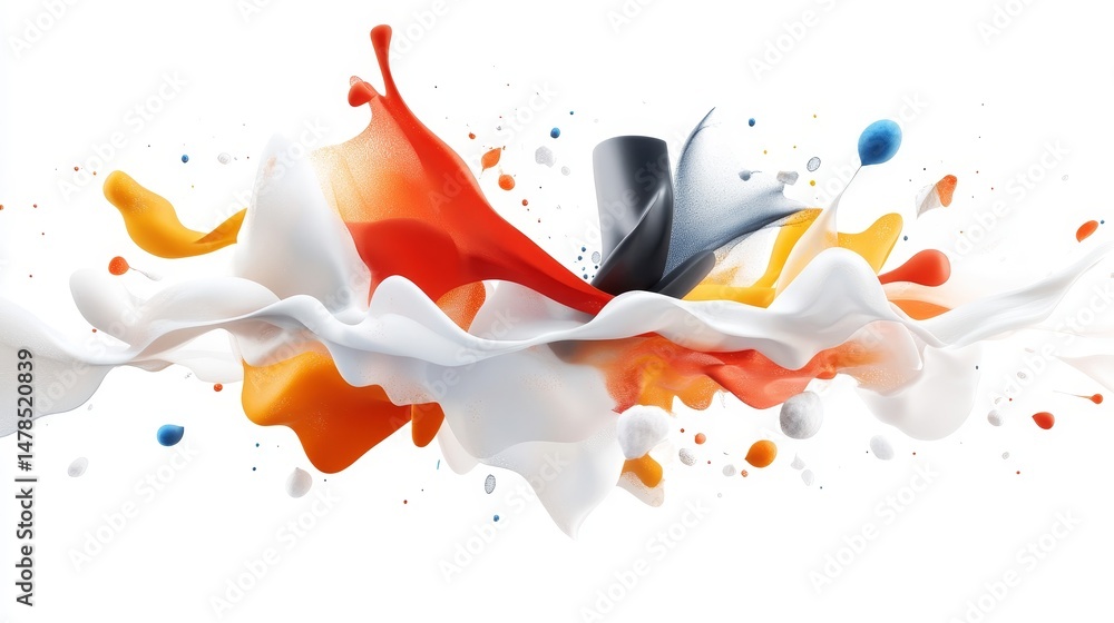 Poster vibrant abstract colorful splash with fluid motion and texture