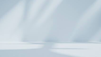 Elegant contemporary natural light shadow on wall and table top for organic beauty cosmetic and...