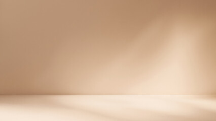 Elegant contemporary natural light shadow on wall and table top for organic beauty cosmetic and...