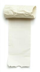 Obraz premium Unrolled Paper Towel Roll Still Life Top Down Isolated on White Background Studio Shot Minimalist Style