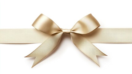 elegant golden ribbon bow isolated on a clean white backdrop, si