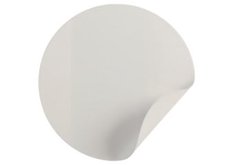 Blank White Circle Sticker with Peeling Corner