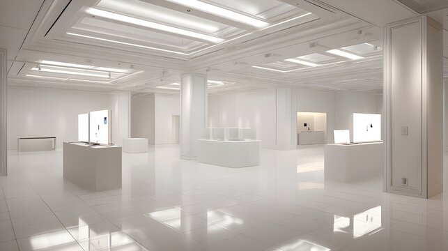 Empty VR architecture walkthrough suite showcasing immersive spatial design for real estate visualization interactive experiences