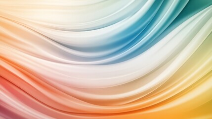 Colorful Abstract Waves of Fabric Flowing Softly in Smooth Design