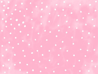 手描き背景　水彩　ドット　ピンク