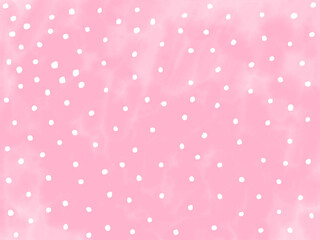 手描き背景　水彩　ドット　ピンク