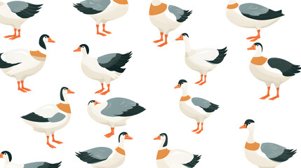Professional Seamless Goose Pattern Cartoon Vector Illustration for Design Projects