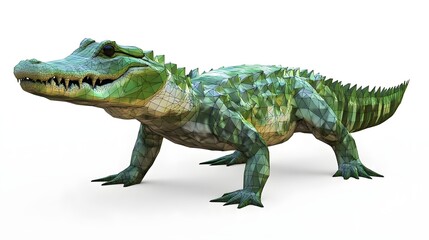 Fototapeta premium Digital rendering of a reptile, in a verdant hue.