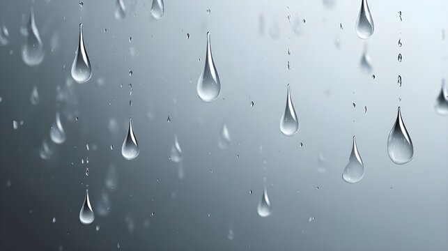 Capture A Series Of Raindrops Falling Individually Captured Against Dark Background For Atmospheric Weather Visualizations