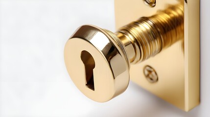Polished Brass Fitting Slice Showcasing Metallic Surface Precise Engineering Details Ideal For Industrial Design Projects