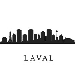 Fototapeta premium Laval Skyline with Canada Cityscape Silhouette.