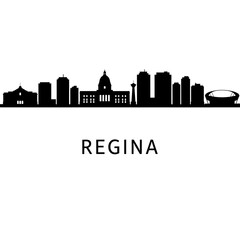 Naklejka premium Regina Skyline with Saskatchewan, and Canada Cityscape.