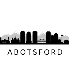 Naklejka premium Abbotsford BC Skyline with Cityscape, and Mountain View.