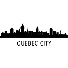 Naklejka premium Quebec City Skyline Silhouette Vector Illustration.