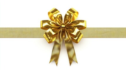 Fototapeta premium festive golden ribbon and bow, a symbol of celebration and decor