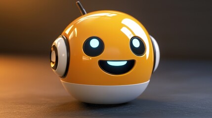 Animated icon of a chatbot with a smiling face