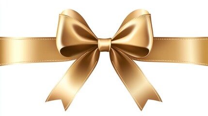 Fototapeta premium exquisite shimmering gold ribbon tied in a beautiful bow, perfec
