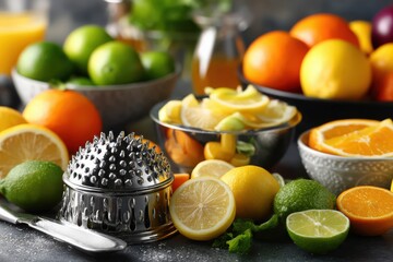 assorted citrus fruits with zester