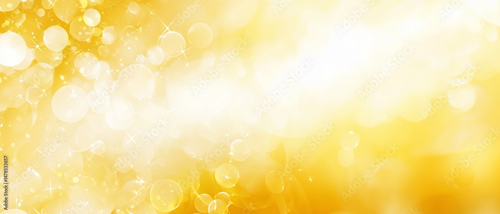 Aufkleber radiant golden bokeh abstract background with soft light and sparkles
