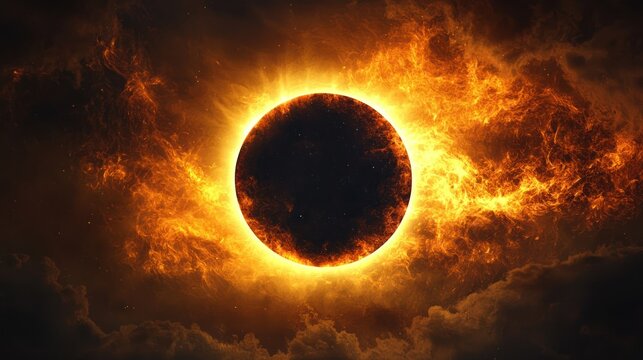 A total solar eclipse with a glowing corona