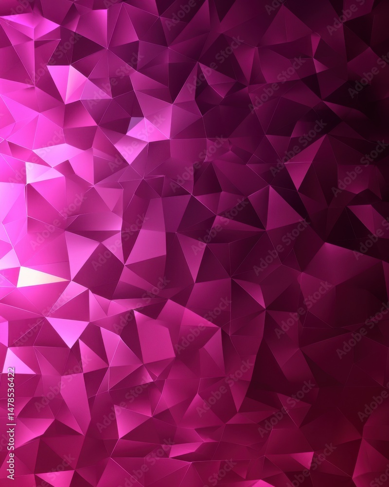 Aufkleber abstract pink polygon background with geometric shapes and gradient light for modern design and futu