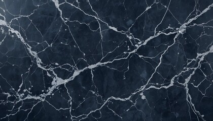 Obraz premium Dark Navy Blue Marble Texture with White Veins – High-Resolution Elegant Natural Stone Surface for Luxurious Interior and Background Design