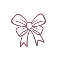 Minimal Line Art Ribbon Bow for Invitations, Gifts and Decoration Design Elements