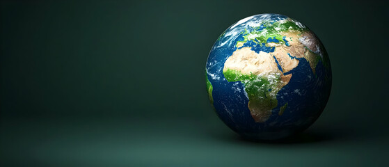 Stylized Pixelated Earth Globe On Dark Background