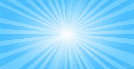 Vivid light rays radiating from a central point in a light blue background.