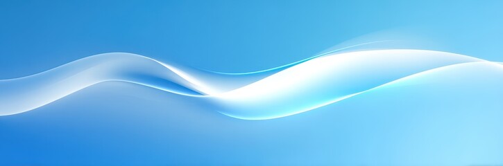 Naklejka premium Abstract design with flowing light blue waves.