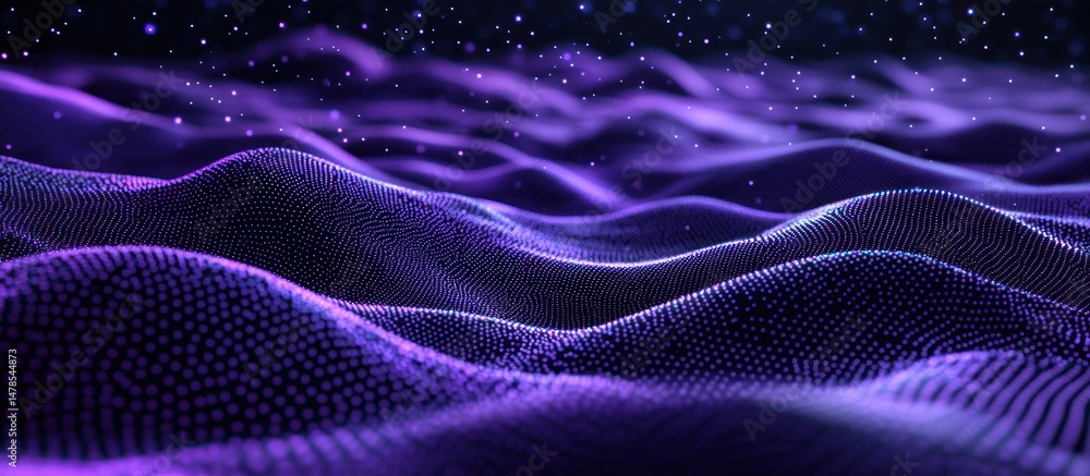 Poster digital aurora undulating landscape with luminous stardust a mesmerizing display of cosmic energy an