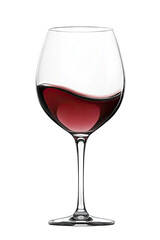 A Glass Of Red Wine With A Swirling Motion Captured Against A Transparent Background