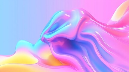 Swirling, iridescent, translucent liquid in pastel colors. Abstract flowing art